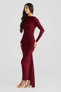 Sexy Slim Solid Color Long Sleeve Temperament One-Step Skirt