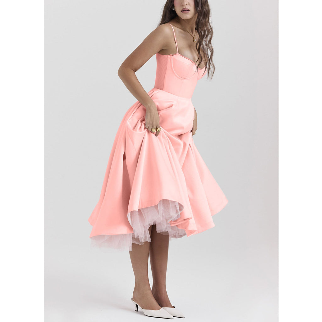 V-neck Brace Sleeveless Maxi Dress