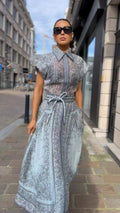 Autumn and Winter New Catwalk Print Positioning Two-Piece Set