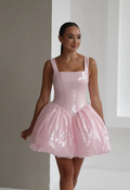 Sexy U Collar Waist Sequined Pettiskirt