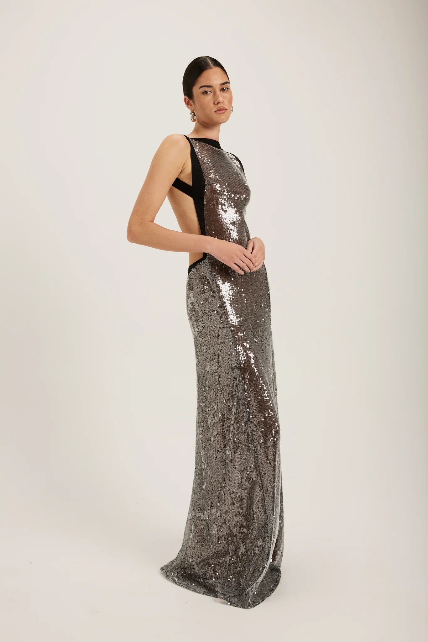 Sexy Big Backless Sequins Dress