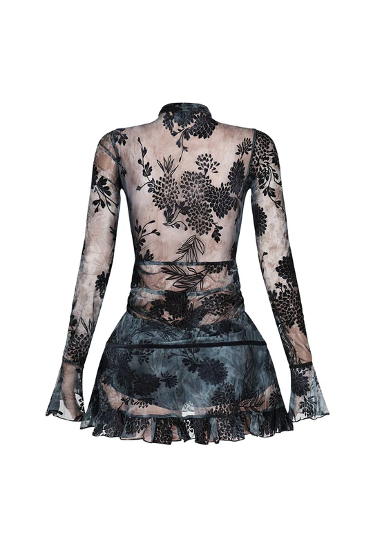 Sexy Deep V Printed Mini Skirt