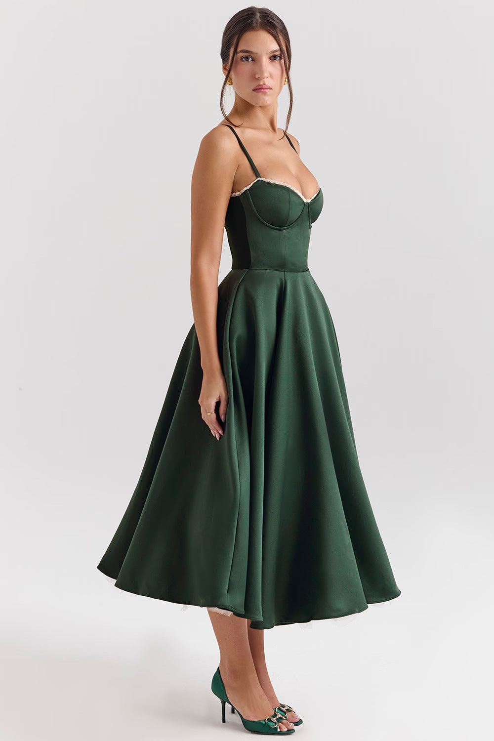 V-neck Brace Sleeveless Maxi Dress