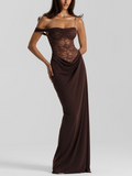 Sexy Lace Sling Solid Color See-through Dress