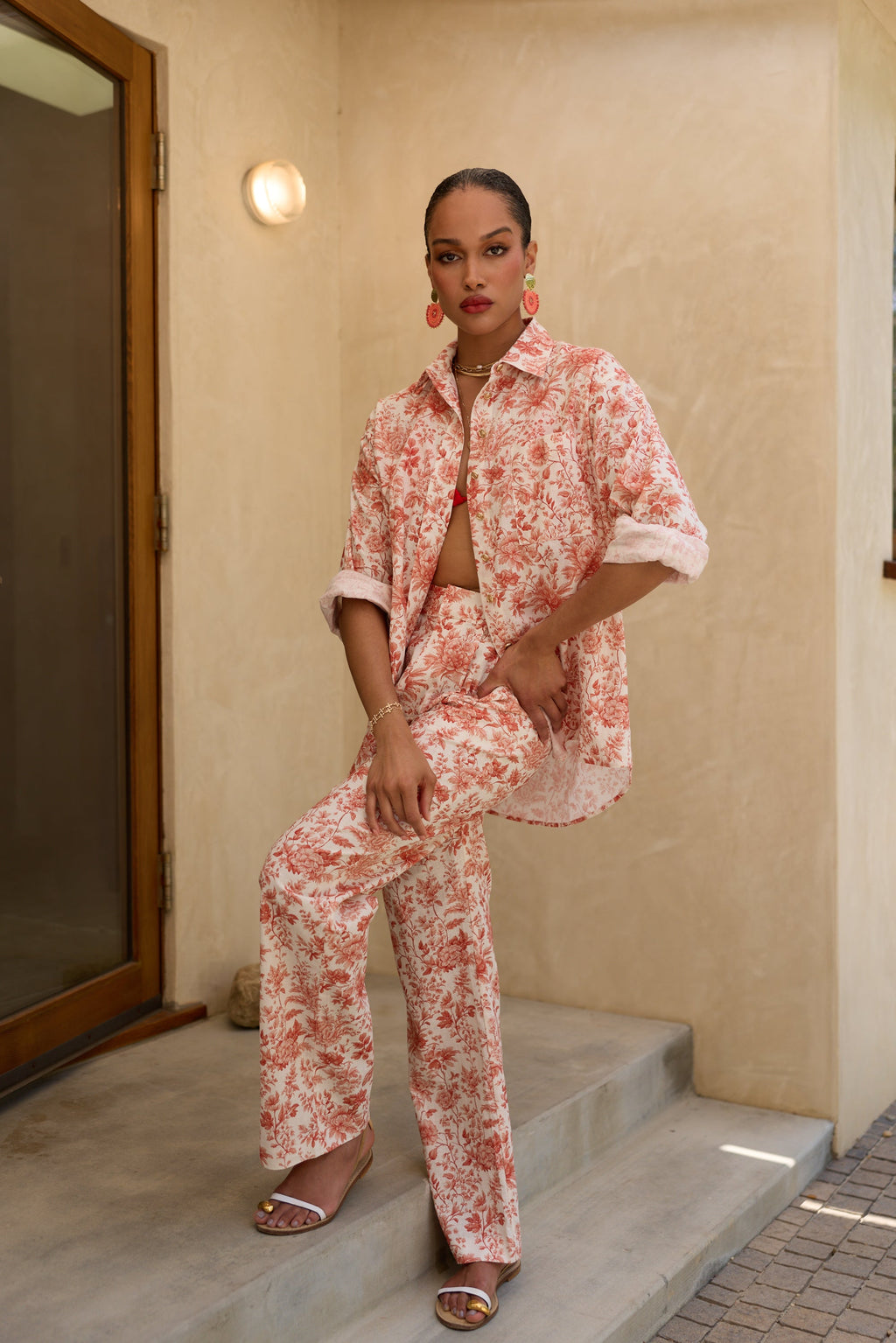 The Austin Shirt in Red Toile