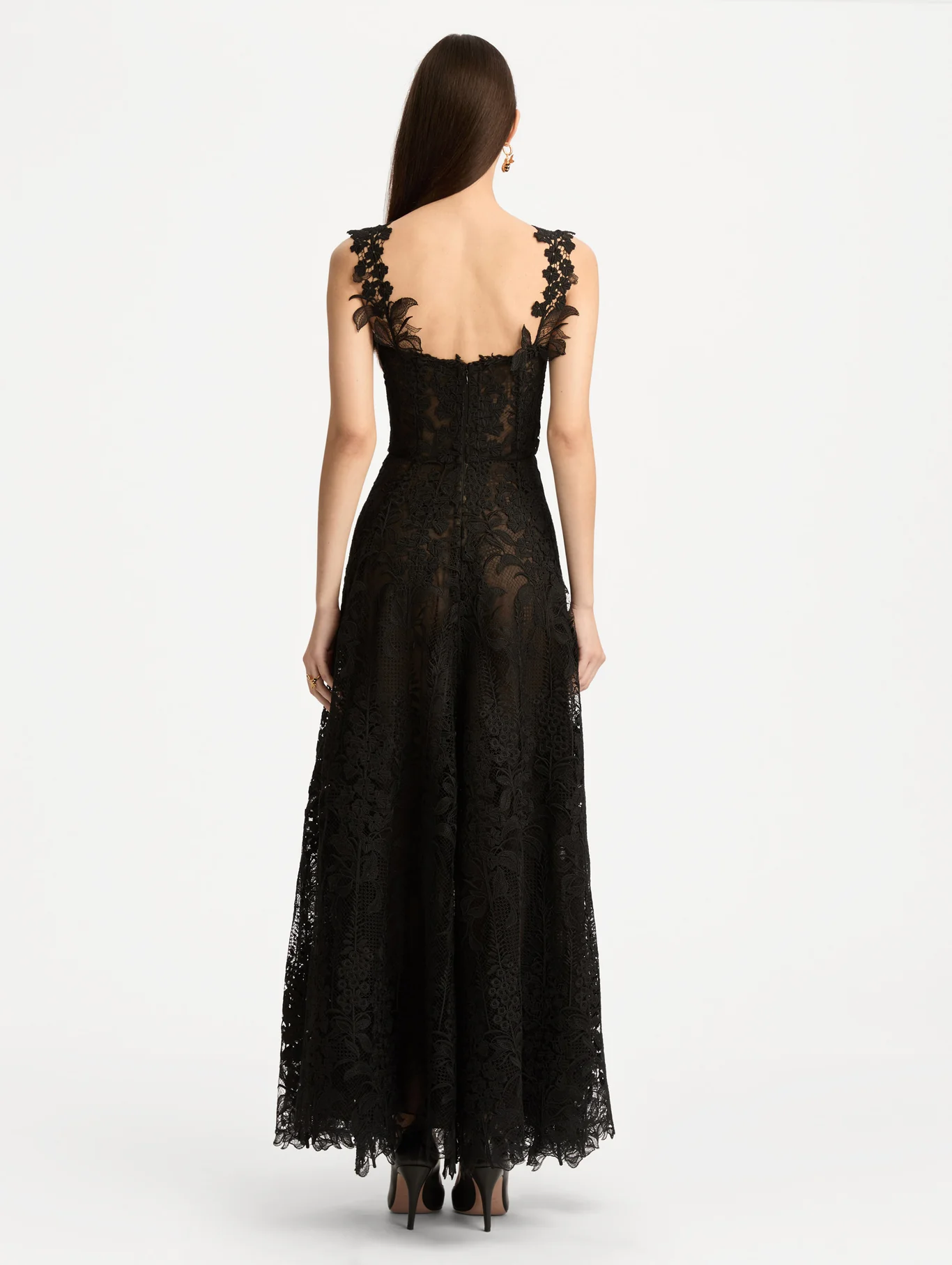 Sexy Lace Sling Solid Color Dress