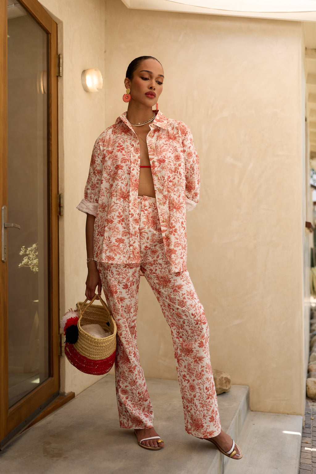The Austin Shirt in Red Toile