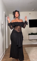 Gorgeous Muse: All-black Hot Girl Dress Showing Elegant Aura