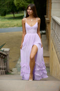 The Carmen Dress in Lavender Fog