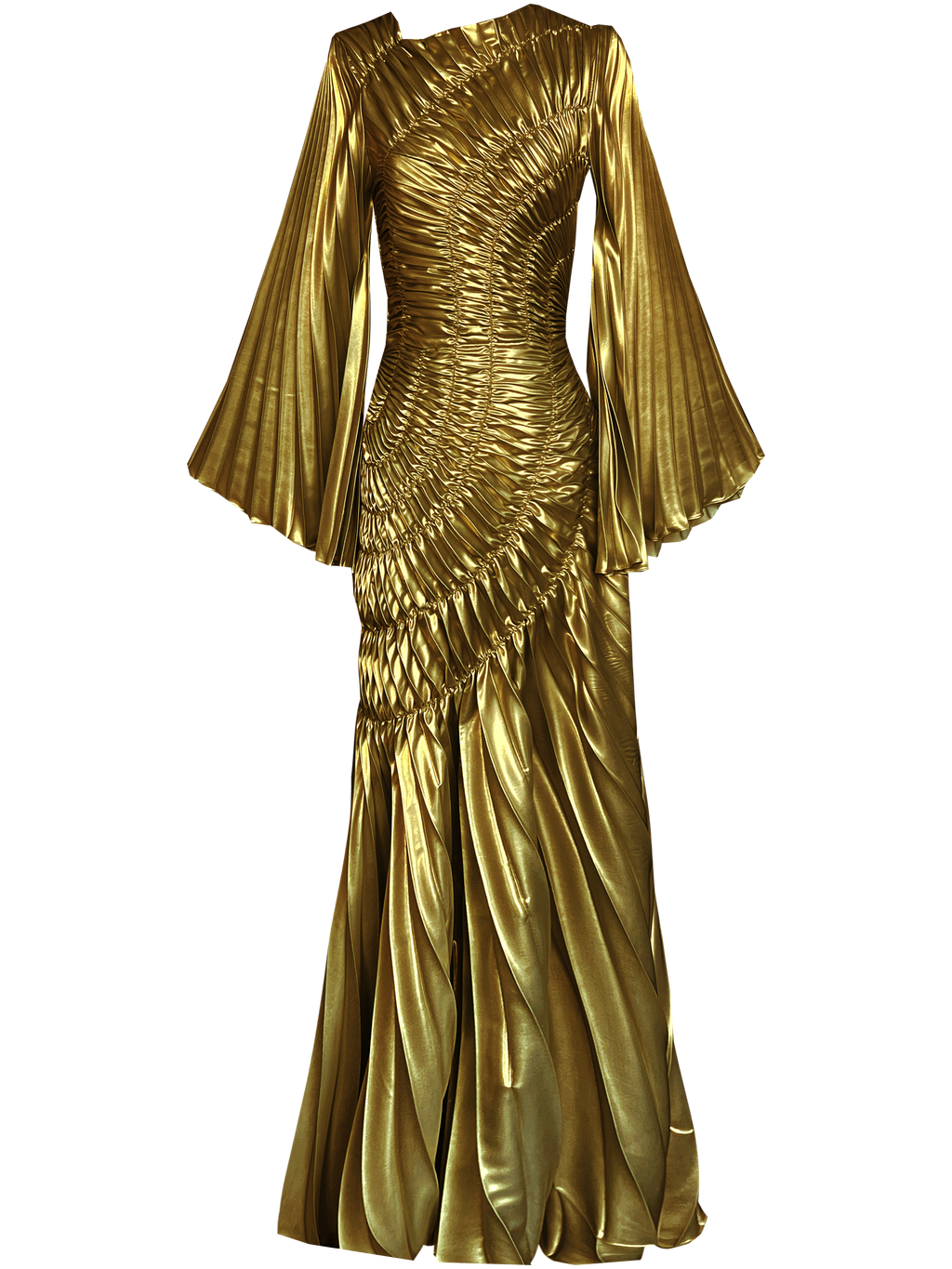 Fossilite Dress Floor Length Metallic