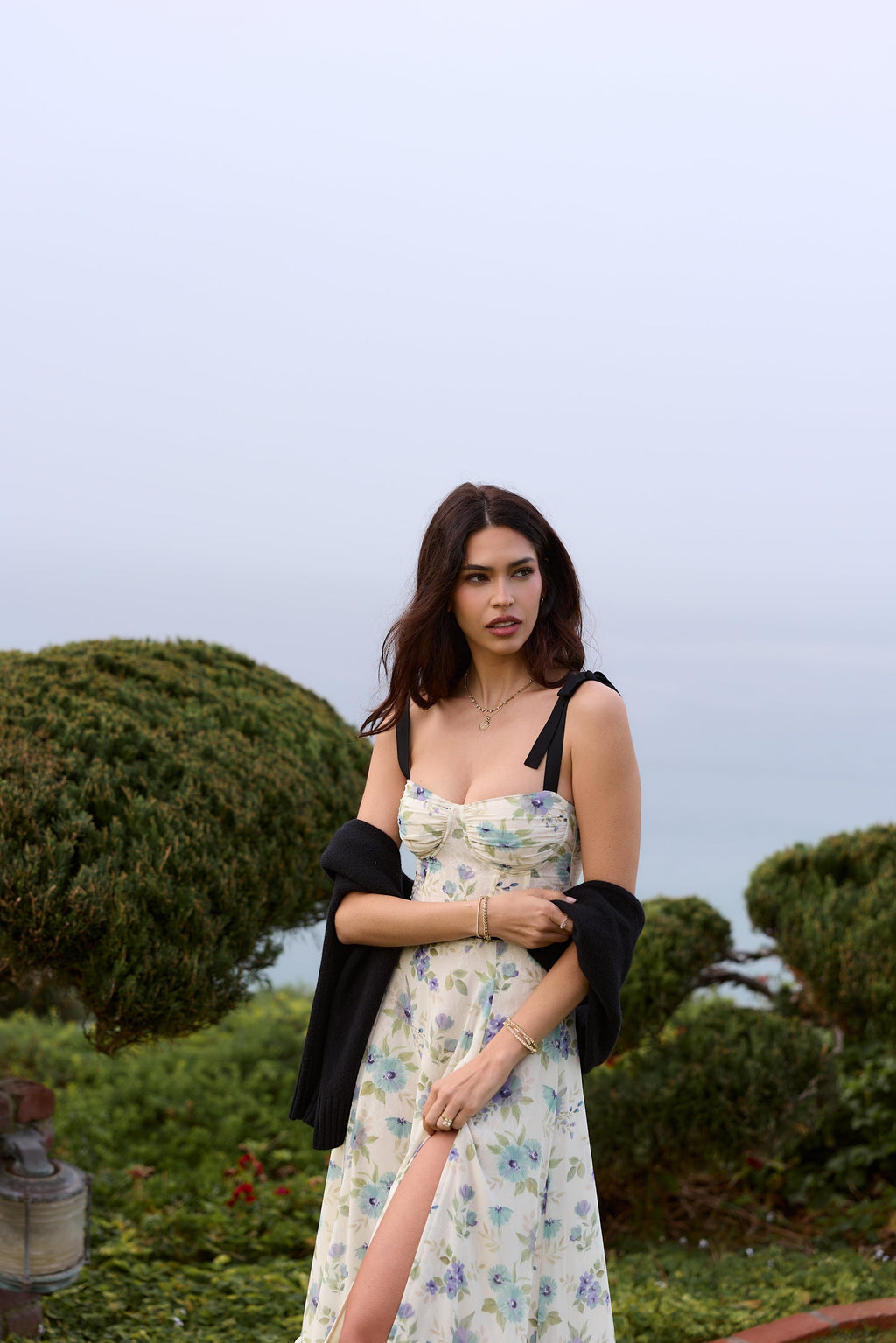 The Hope Dress in Blue Watercolor Floral