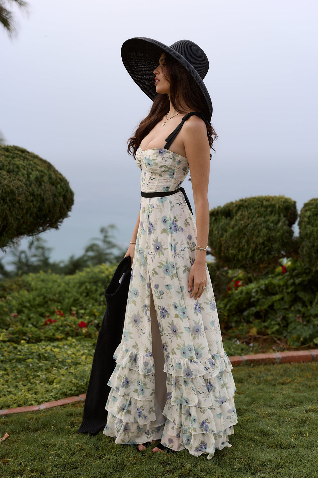 The Hope Dress in Blue Watercolor Floral