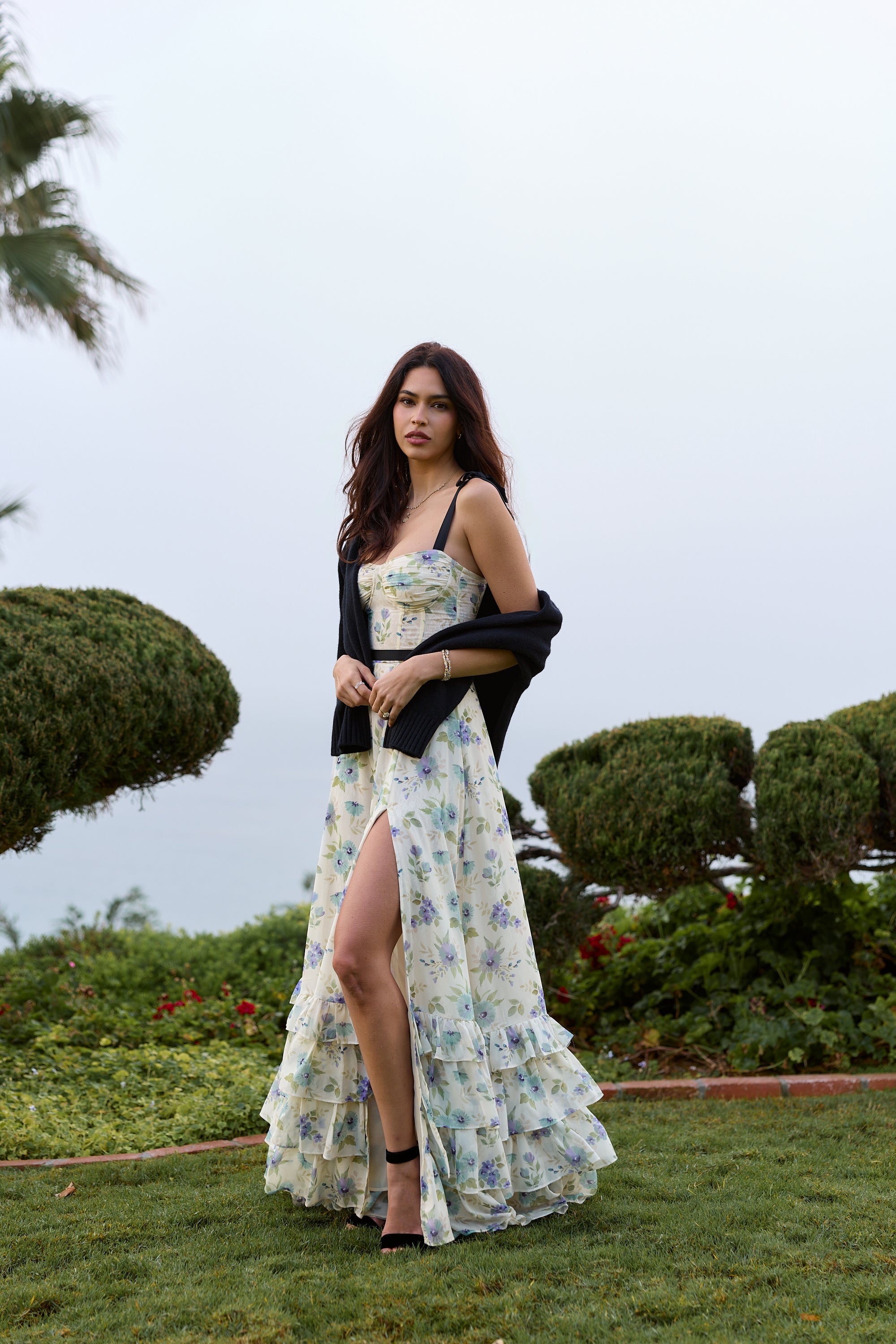 The Hope Dress in Blue Watercolor Floral