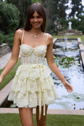 The Josie Dress in Transparent Yellow Lace