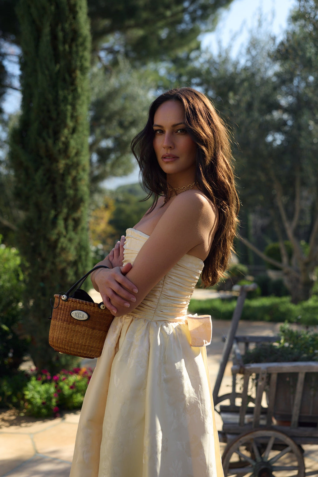 The Regina Dress in Butter Yellow Baroque Floral