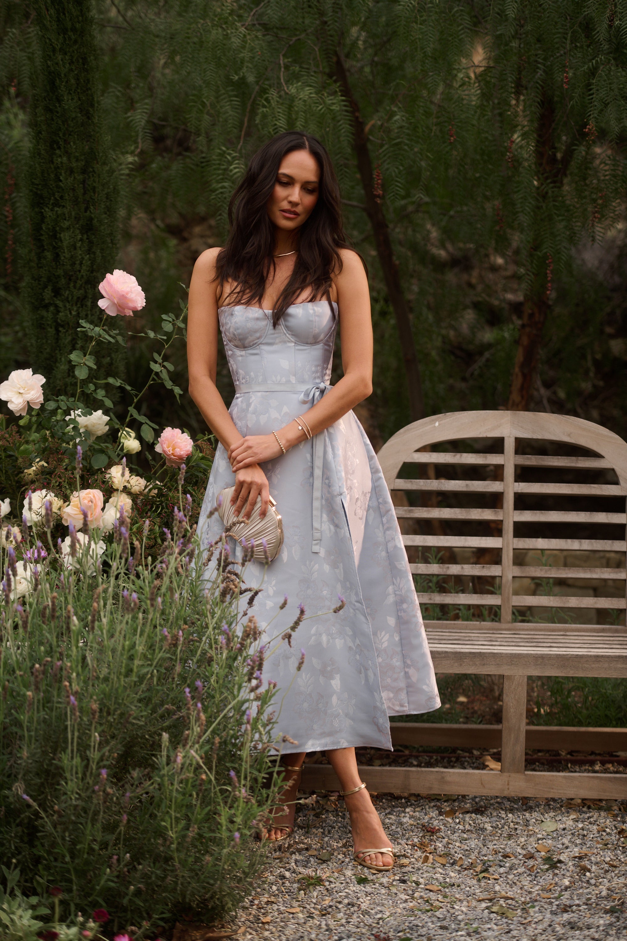 The Vanessa Dress in Icelandic Blue Baroque Floral