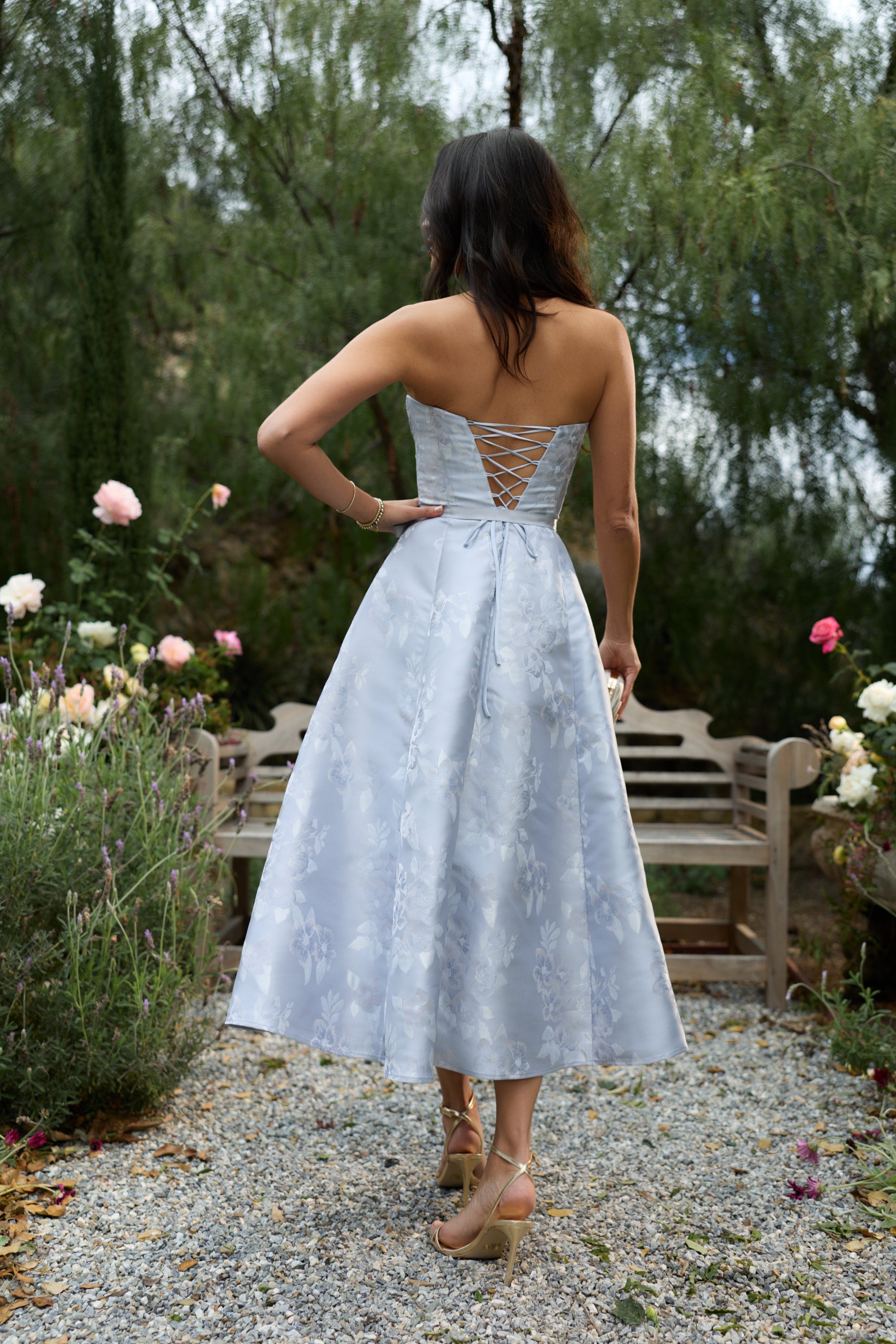 The Vanessa Dress in Icelandic Blue Baroque Floral
