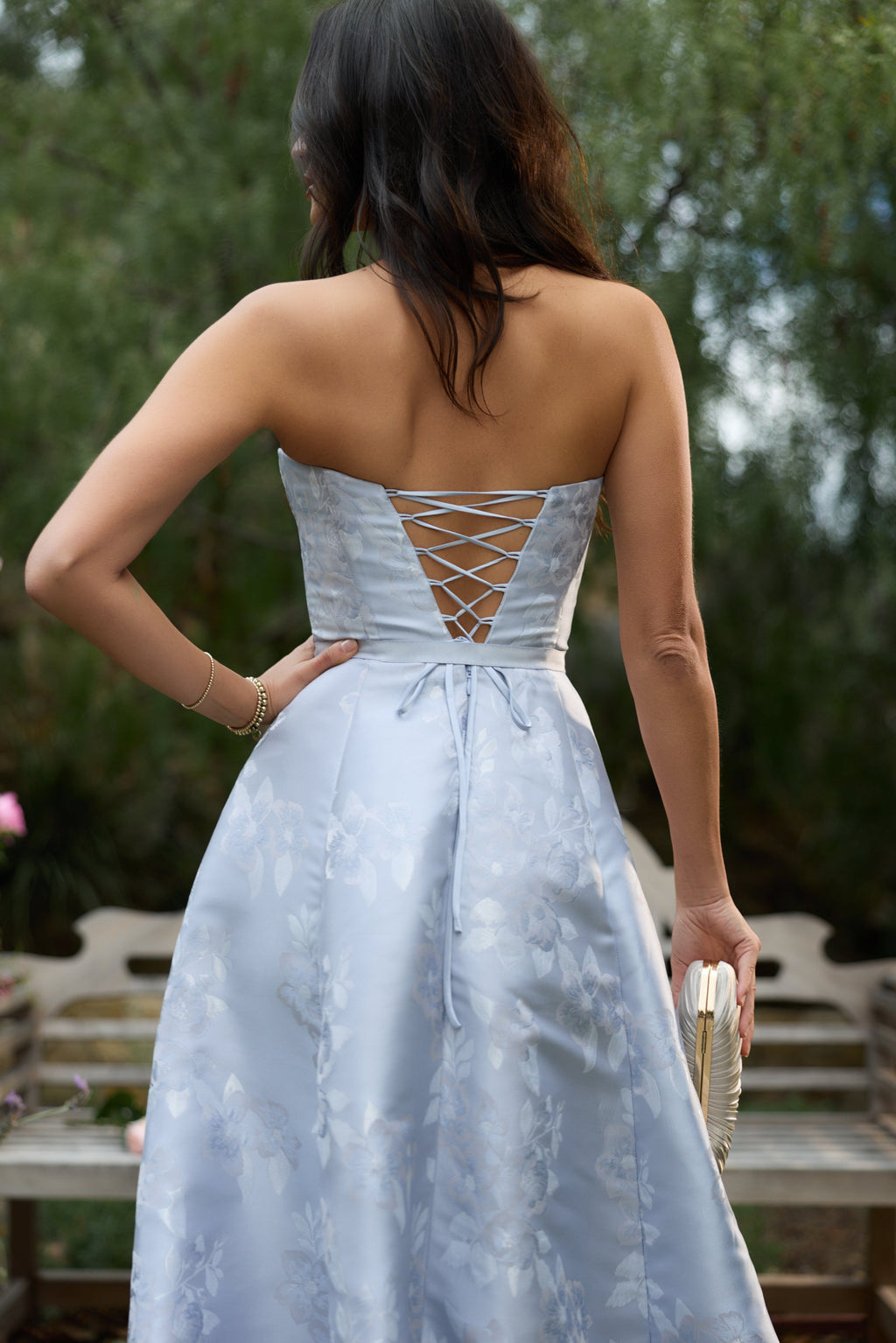 The Vanessa Dress in Icelandic Blue Baroque Floral