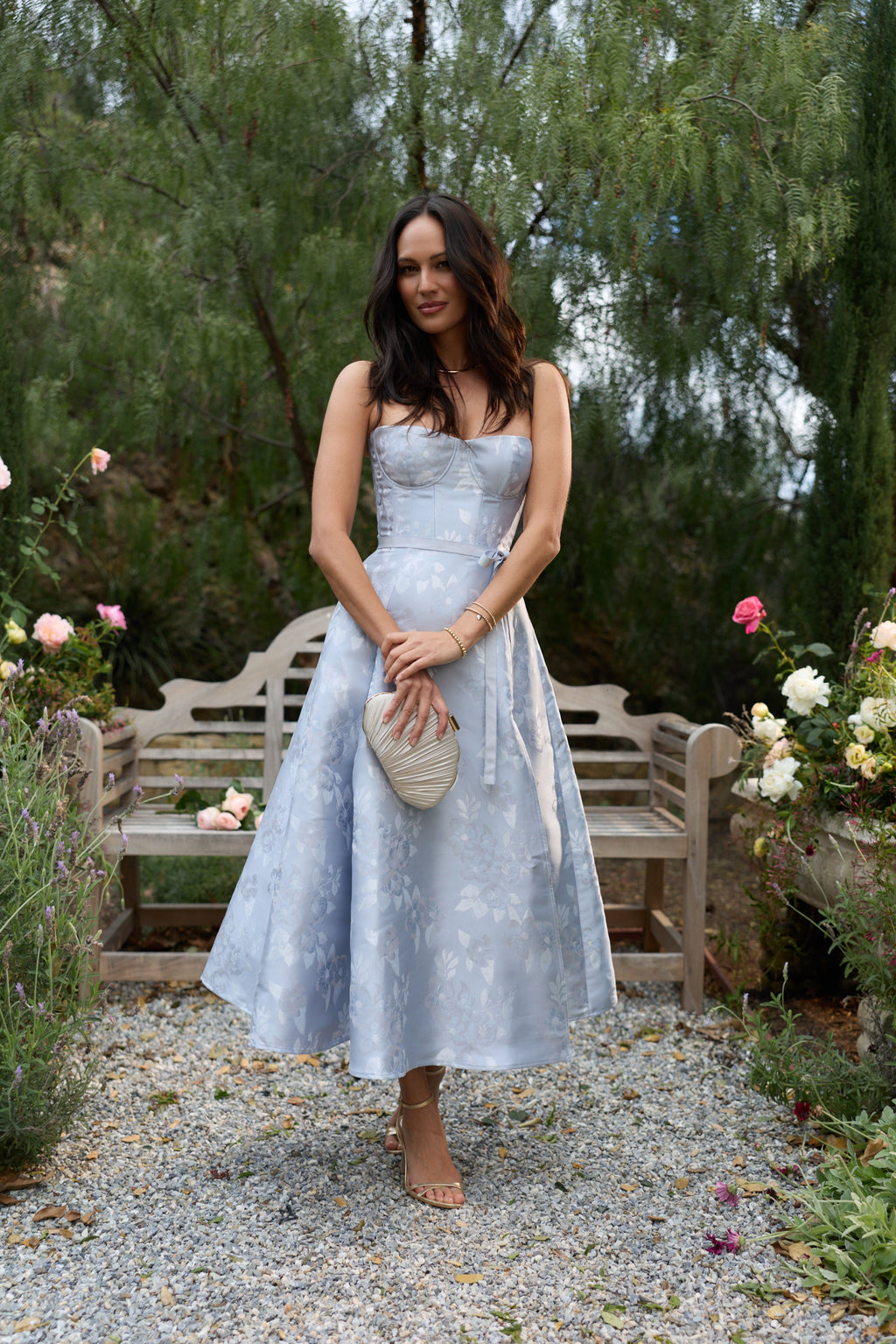 The Vanessa Dress in Icelandic Blue Baroque Floral