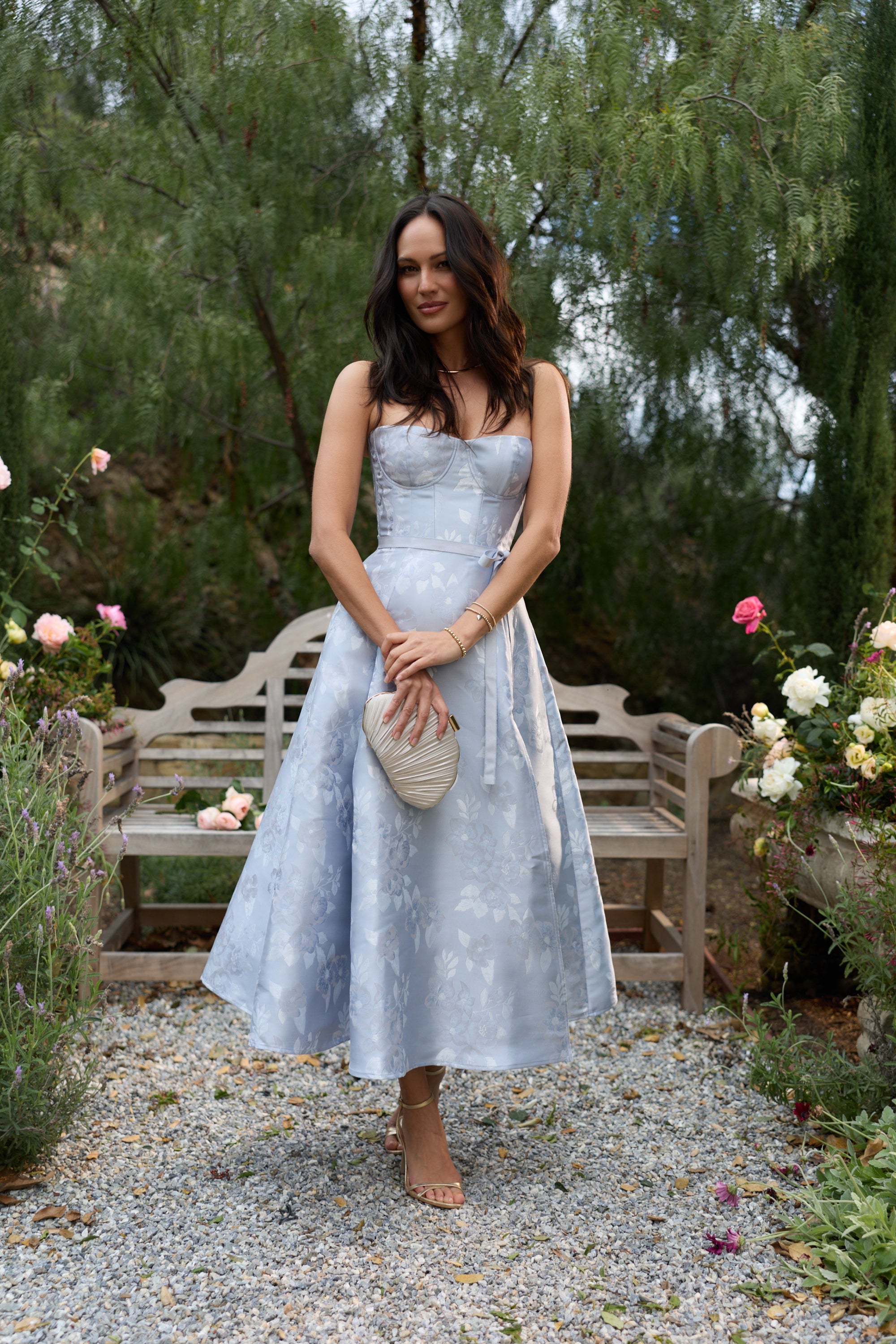 The Vanessa Dress in Icelandic Blue Baroque Floral