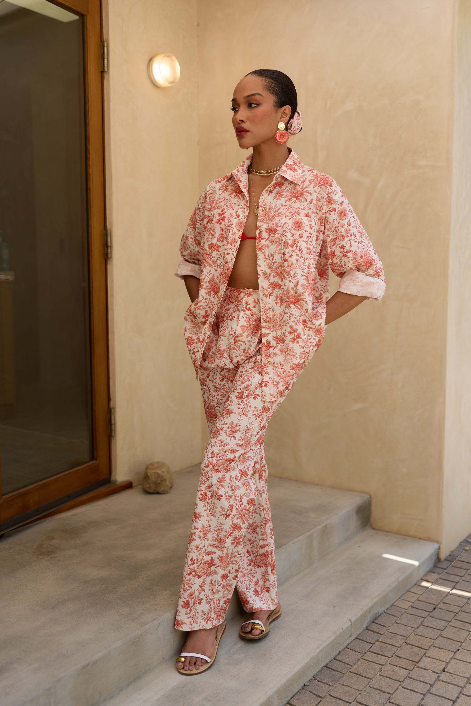 The Austin Shirt in Red Toile