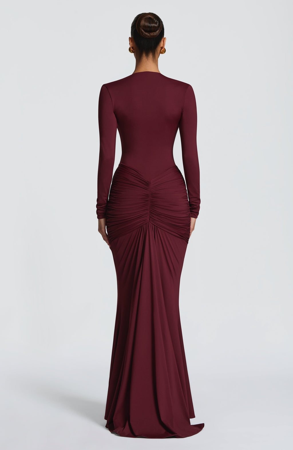 Sexy Slim Deep V Neck Solid Color Dress