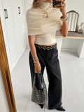 Ivory Draped Knit Top